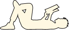 Person reading while lying down
