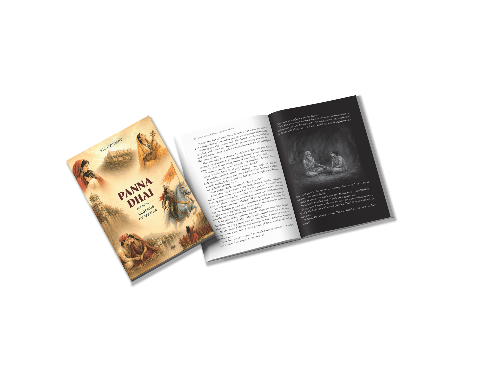 Panna Dhai book and illustrated open pages